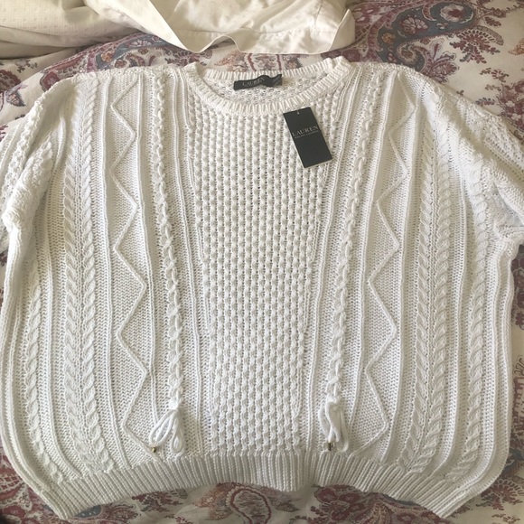 Lauren Ralph Lauren White cotton knit nautical Sweater